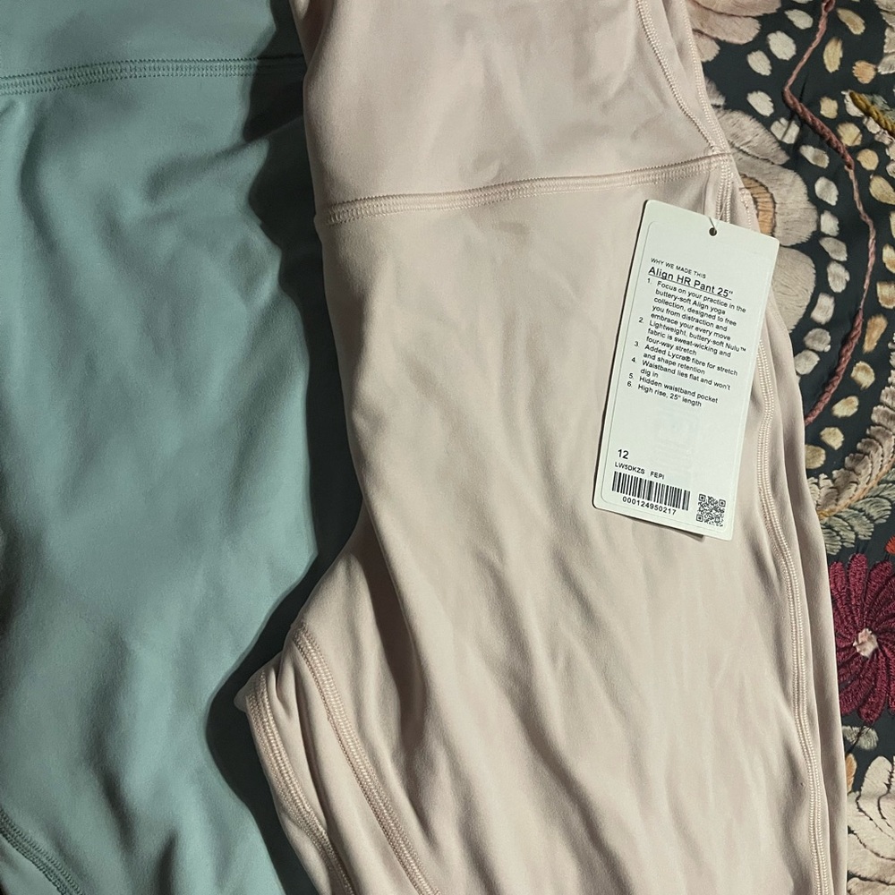 2 pairs of Lulu align 25 pink NWT never worn…and light blue just tried on no tag